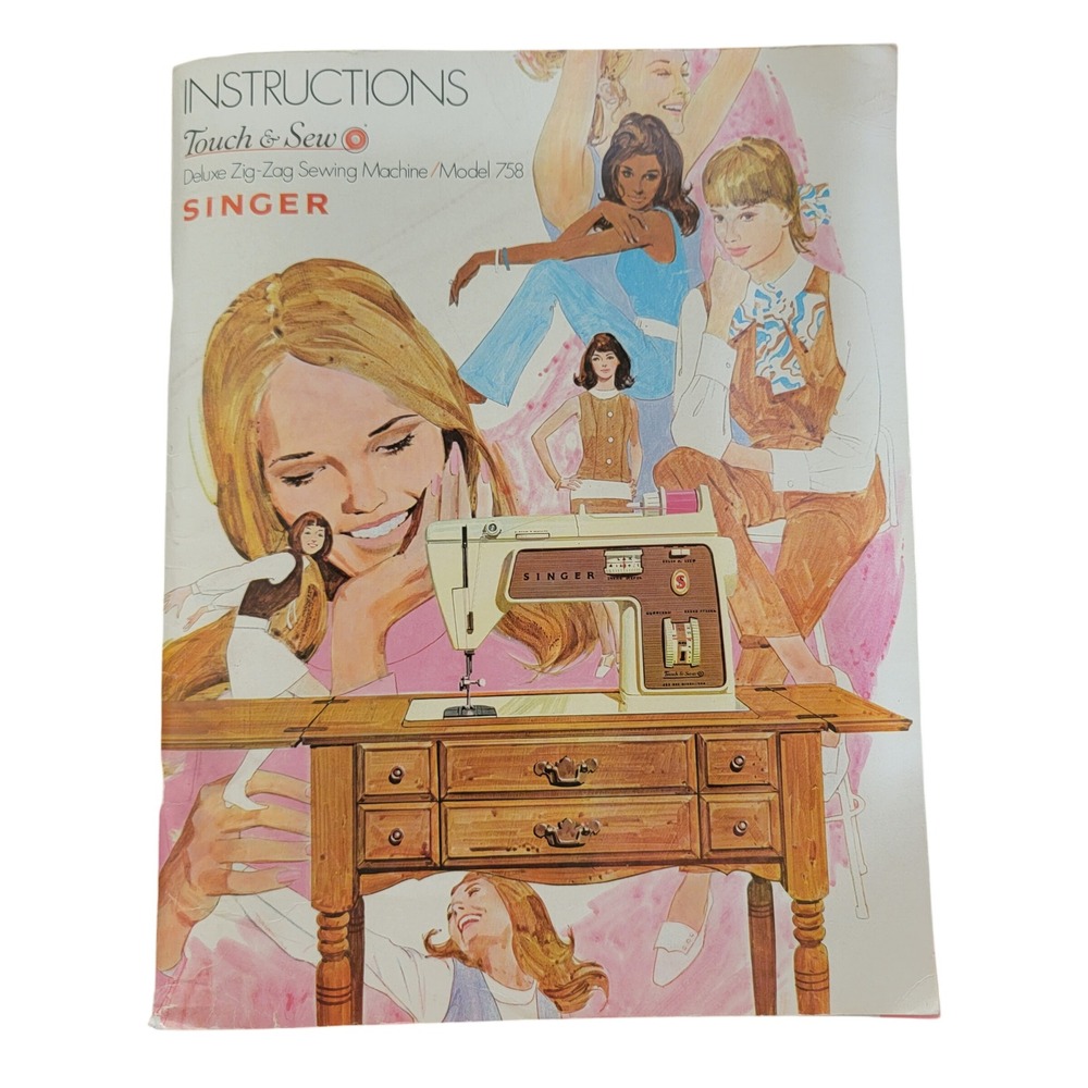 Vintage Singer Touch & Sew Model‎ 758 Sewing Machine Instruction Manual